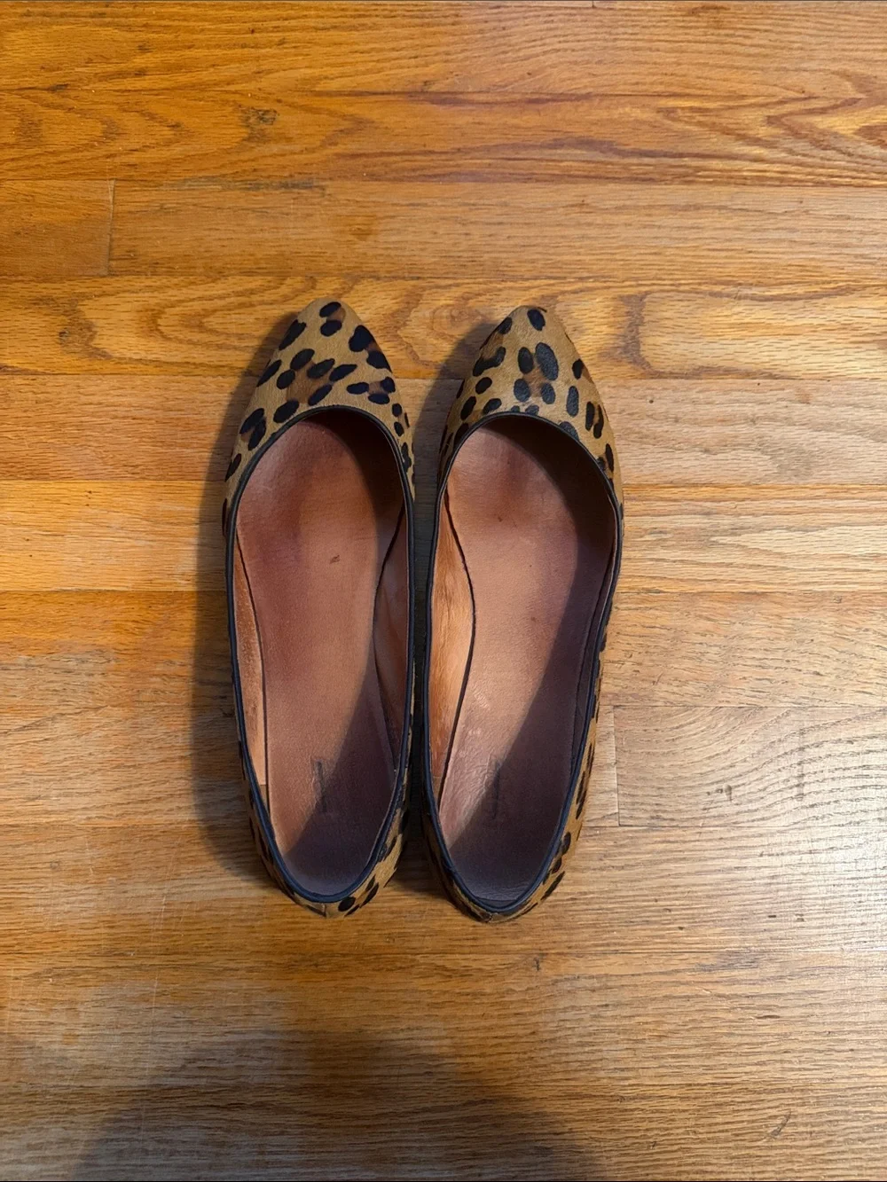 Madewell 1937 Leopard-Print Pointed-Toe Flats in Tan and Black